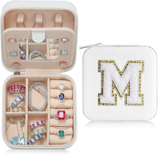 Parima Christmas Stocking Stuffers Gifts for Teenage Girls Travel Jewelry Case - White Gift for Female Friends and Bridesmaids - Self Care, Birthday and Bride Gifts