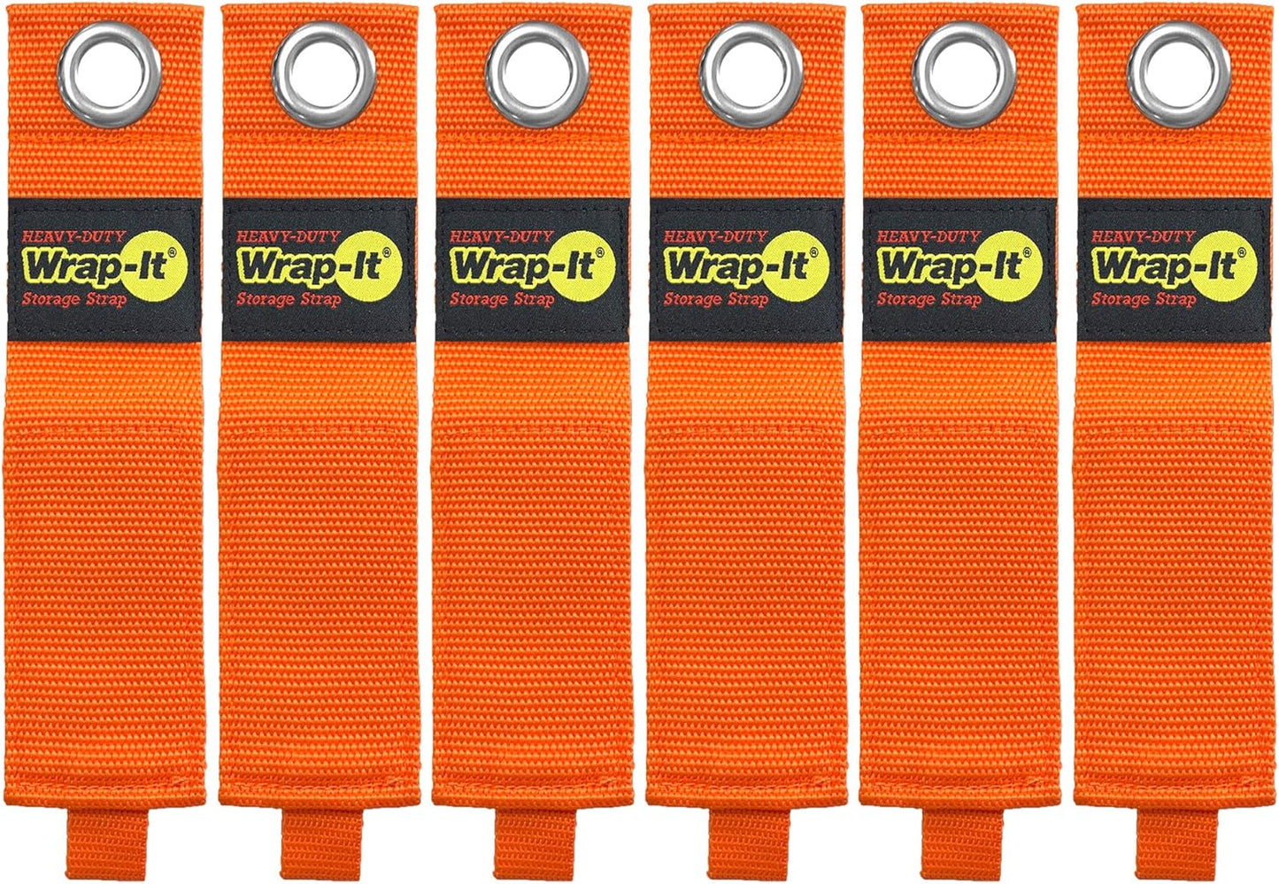 Heavy-Duty Wrap-It Storage Straps - 17-inch (6-Pack) Blaze Orange - Garage Organizer and Extension Cord Hanger for Garage Storage Ideas as an Electric Cord Holder with Garage Gadgets