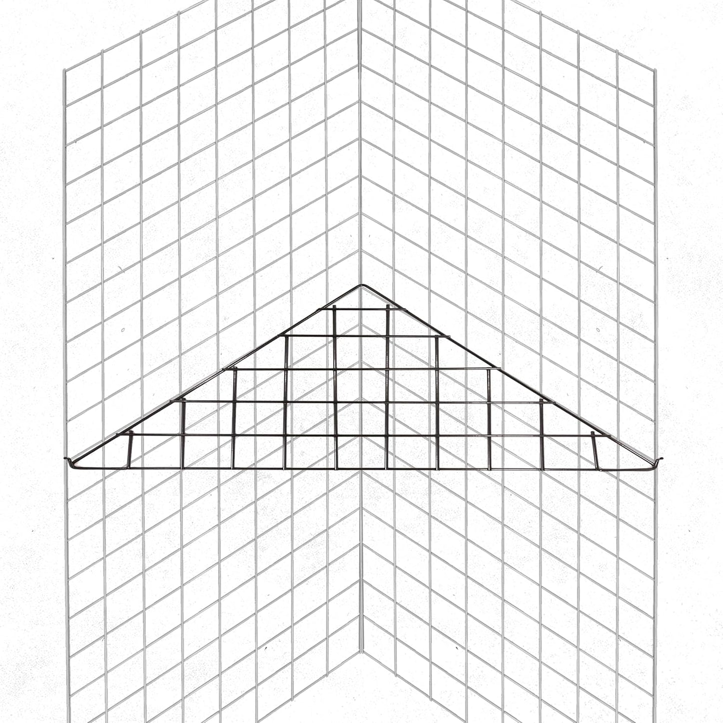 SSWBasics Triangle Black Wire Grid Shelf -- Set of 2