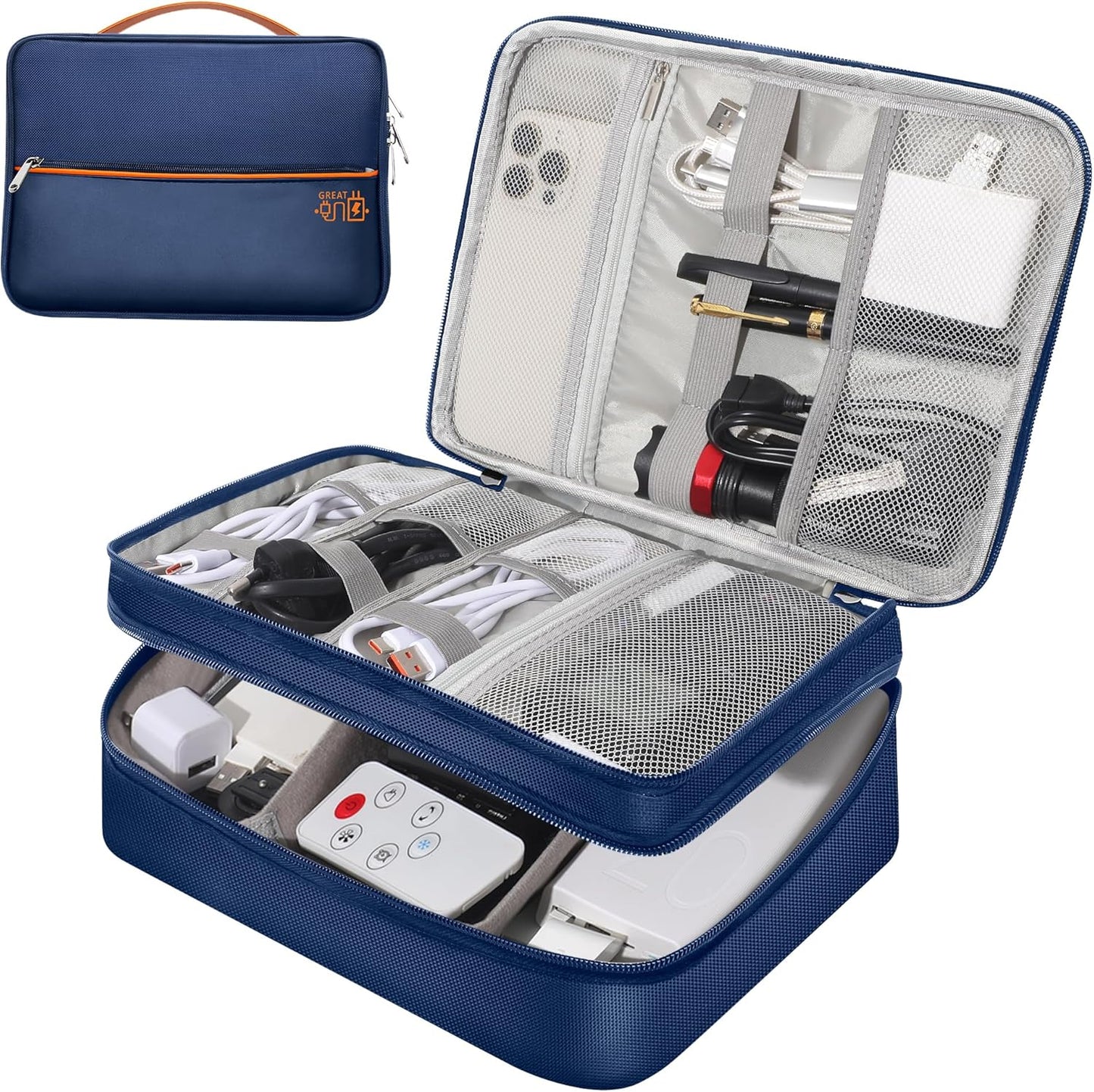 CILLA Electronic Organizer Travel Case, Travel Cord Organizer Case Portable Waterproof Cable Organizer Bag for Charger, Cord, USB, Power Bank, Earphone