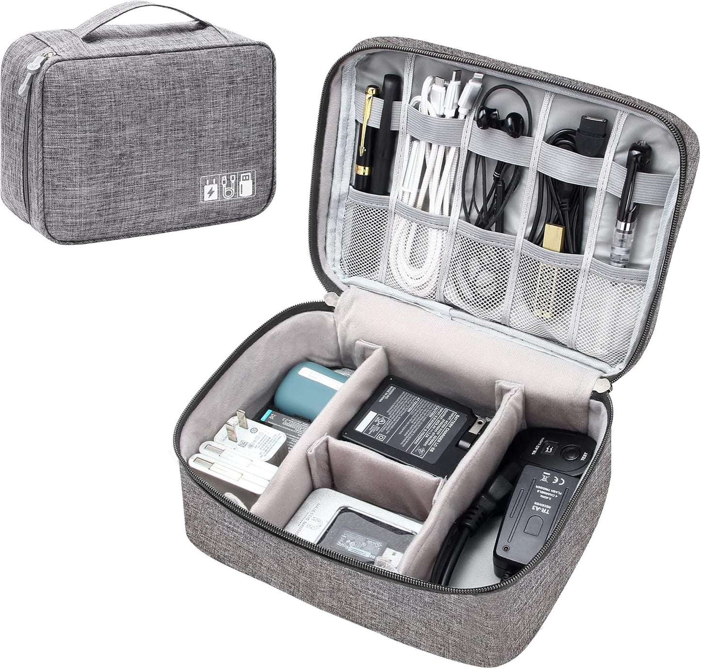 SELLYFELLY Electronics Organizer Travel Universal Cable Organizer Bag Waterproof Electronics Accessories Storage Cases for Cable, Charger, Phone, USB, SD Card, Hard Drives, Power Bank, Cords