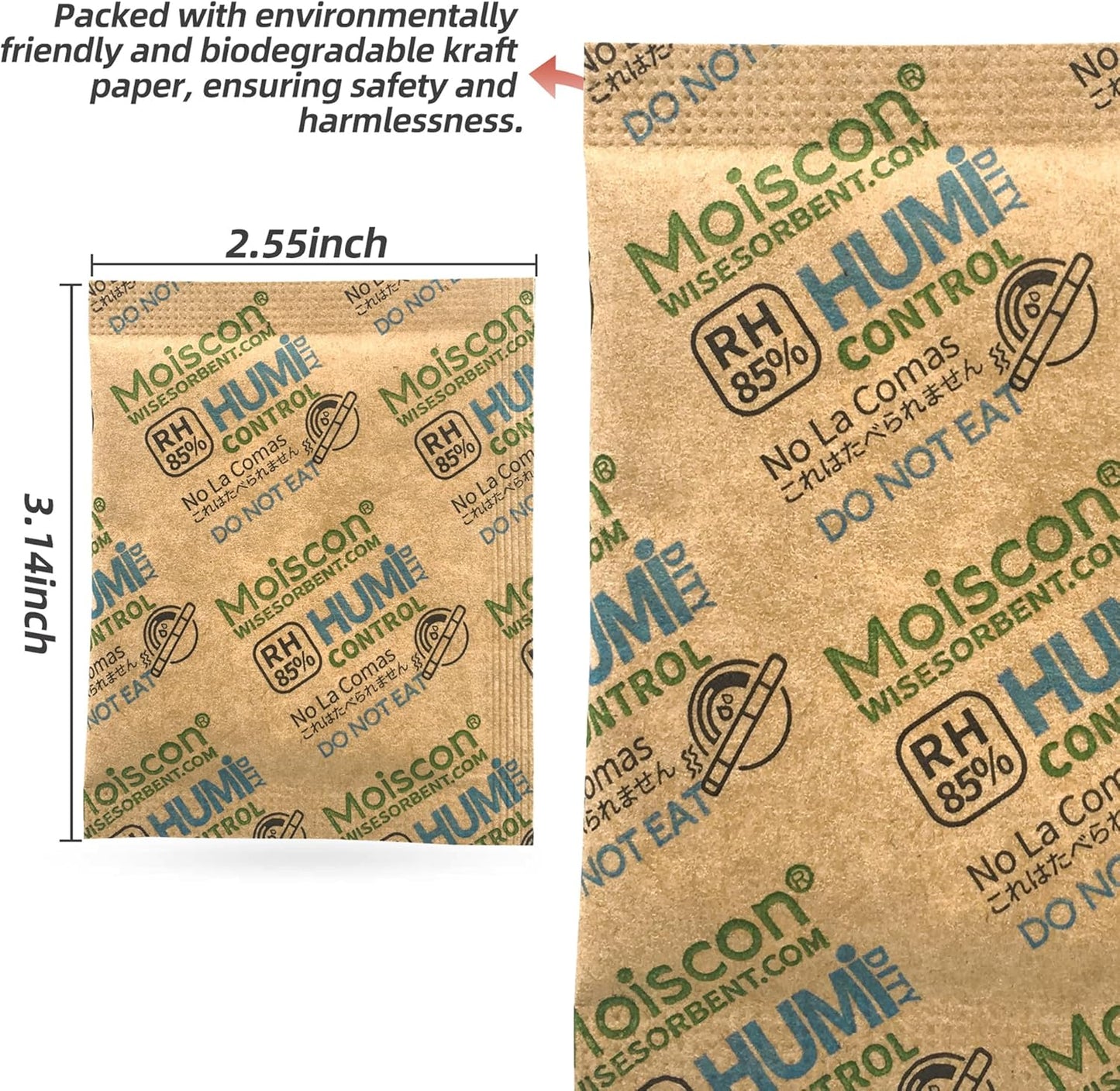 45 Pack 85% RH Size 8 Two-Way Humidity Control Packs for Wooden Musical Instruments, 8 Gram Moisture Control Packets for Bagpipe Reeds, Saxophone Reeds Individually Wrapped