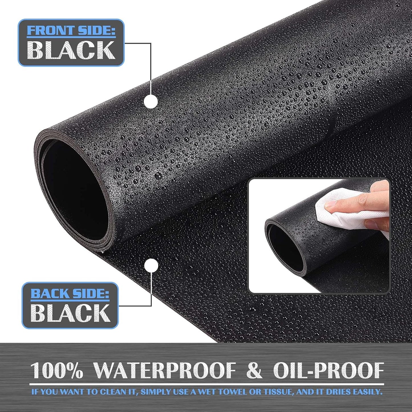 K KNODEL Small Office Leather Desk Mat, Mouse and Keyboard Pad, Computer and Laptop Mat, Desktop Protector and Cover, Writing Pad and Blotter (23.6"x13.8", Black)