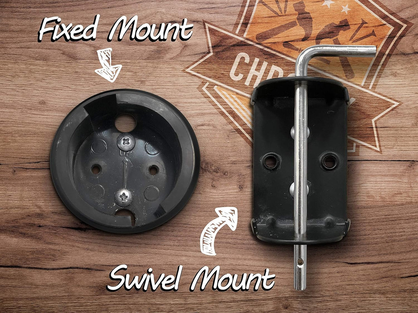 Chromex Extension Cord Reel Winder with 2 Fixed and 1 Swivel Wall Mount Brackets, Transportable from Wall to Wall