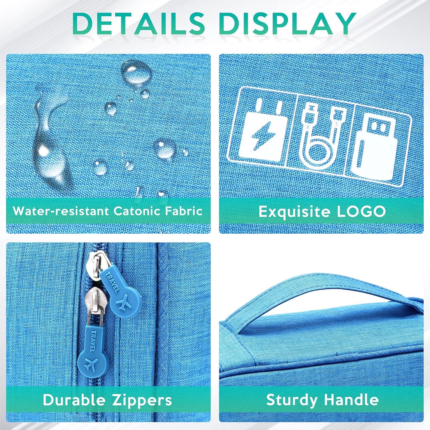 Electronics Organizer Travel Cable Organizer Bag Waterproof Portable Digital Storage Bag Electronic Accessories Case Cable Charger Organizer Case